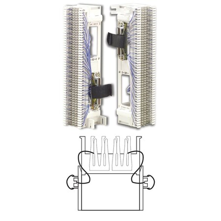 Siemon Prewired Block, S66, M Series 4x50, 50 Pair, Front Punch, (2) 25 Pair Male 157B